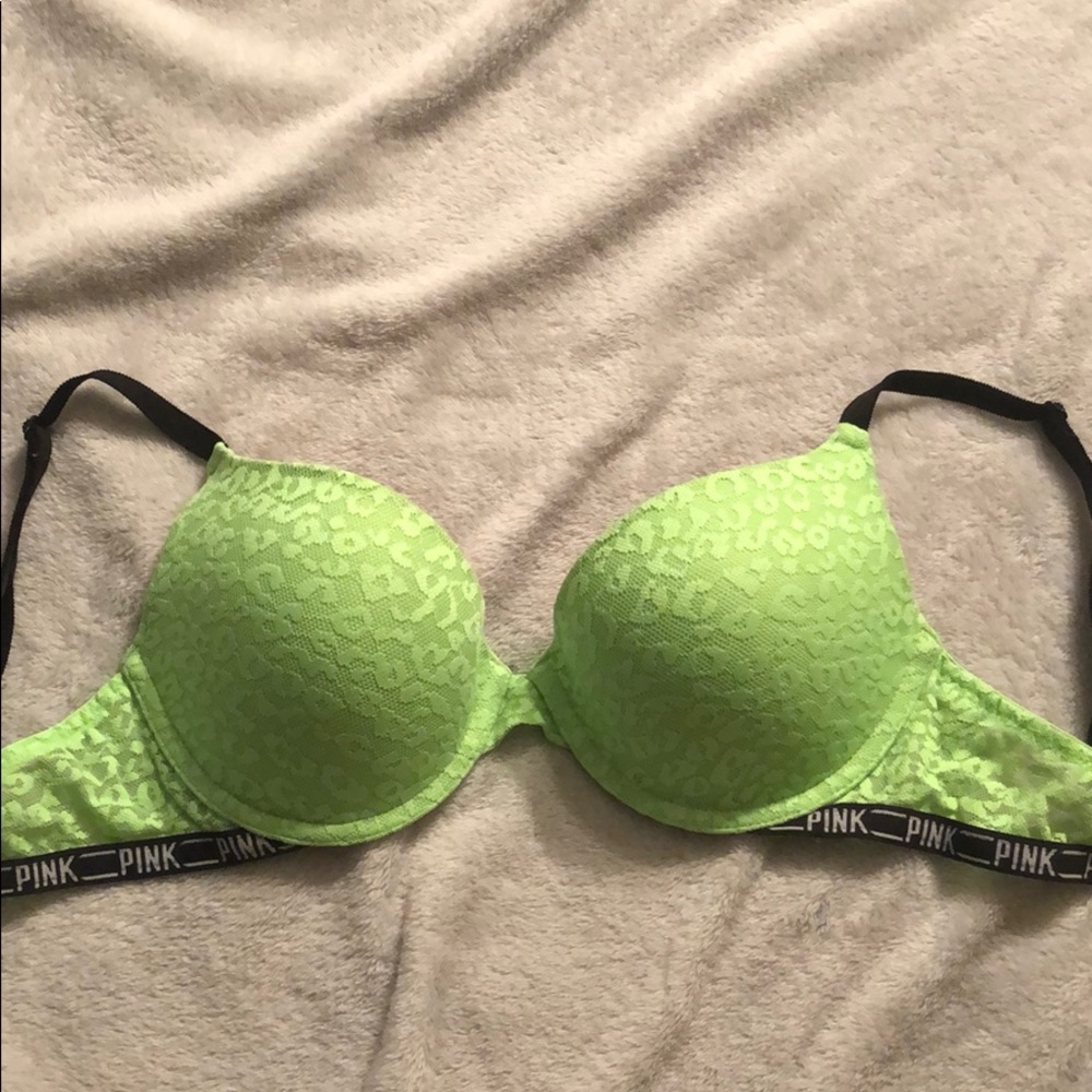 Pink green bra